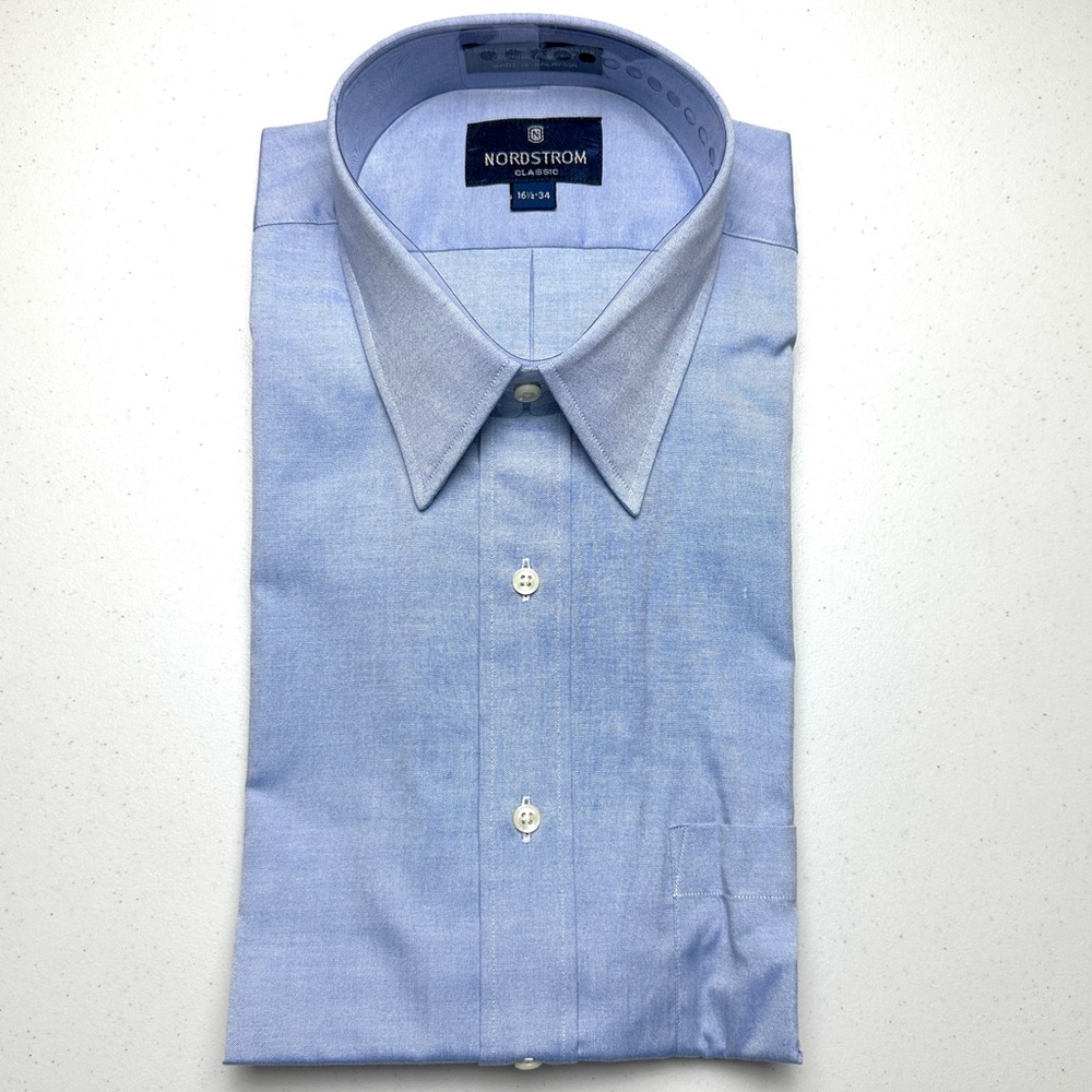 Nordstrom Men's Blue Dress Shirt Size 16 1/2 - 34
